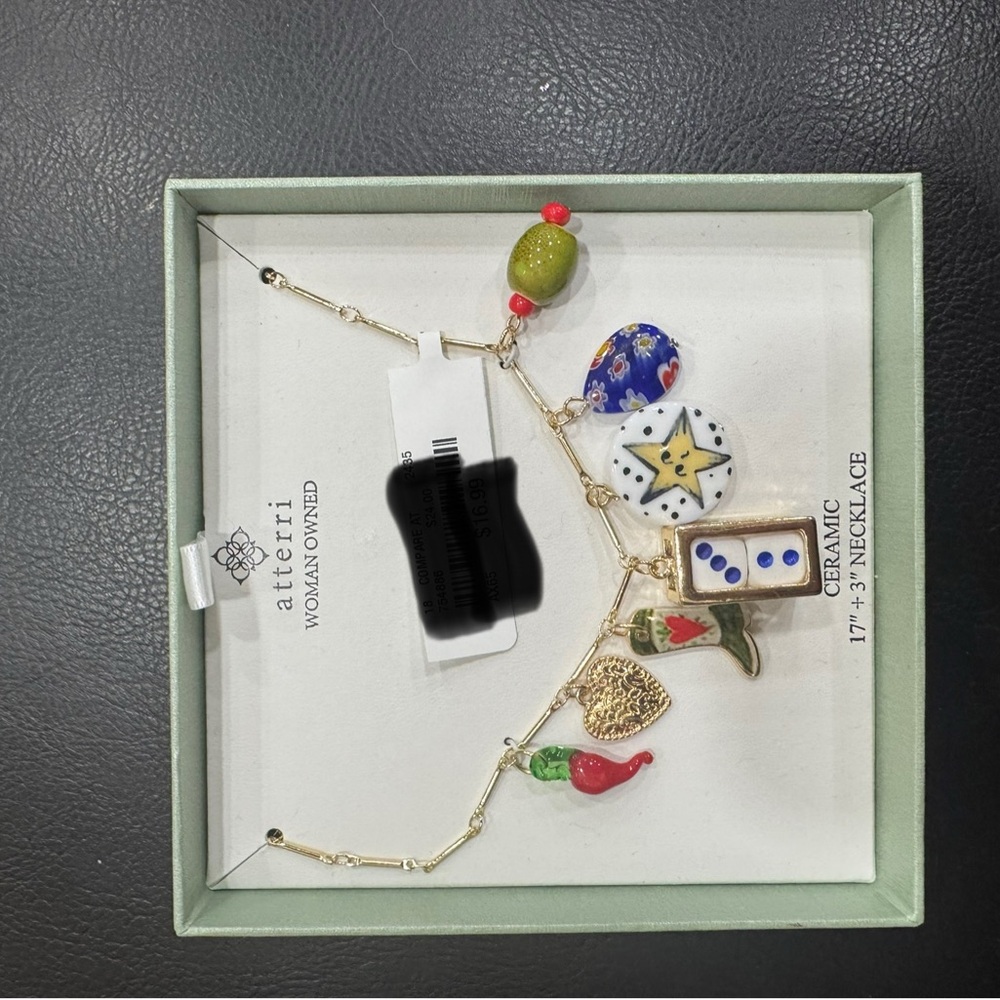 Atterri Charm Necklace With Dice and Cowboy Boot